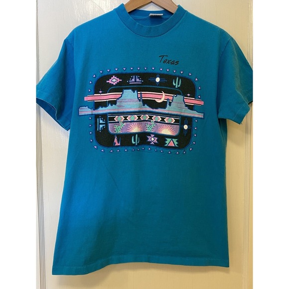Anvil Other - Vintage Turquoise Texas L Anvil T-shirt Single Stitch USA Southwestern